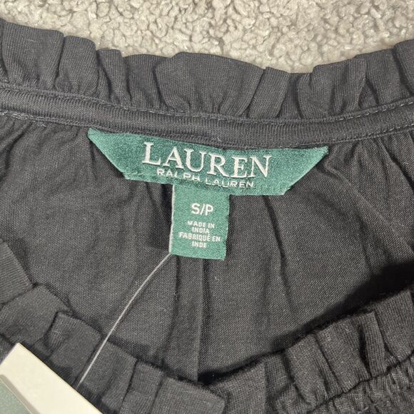 Lauren Ralph Lauren Blouse Womens Small Eyelet Keyhole Ruffle Minimalist Career - Picture 6 of 14